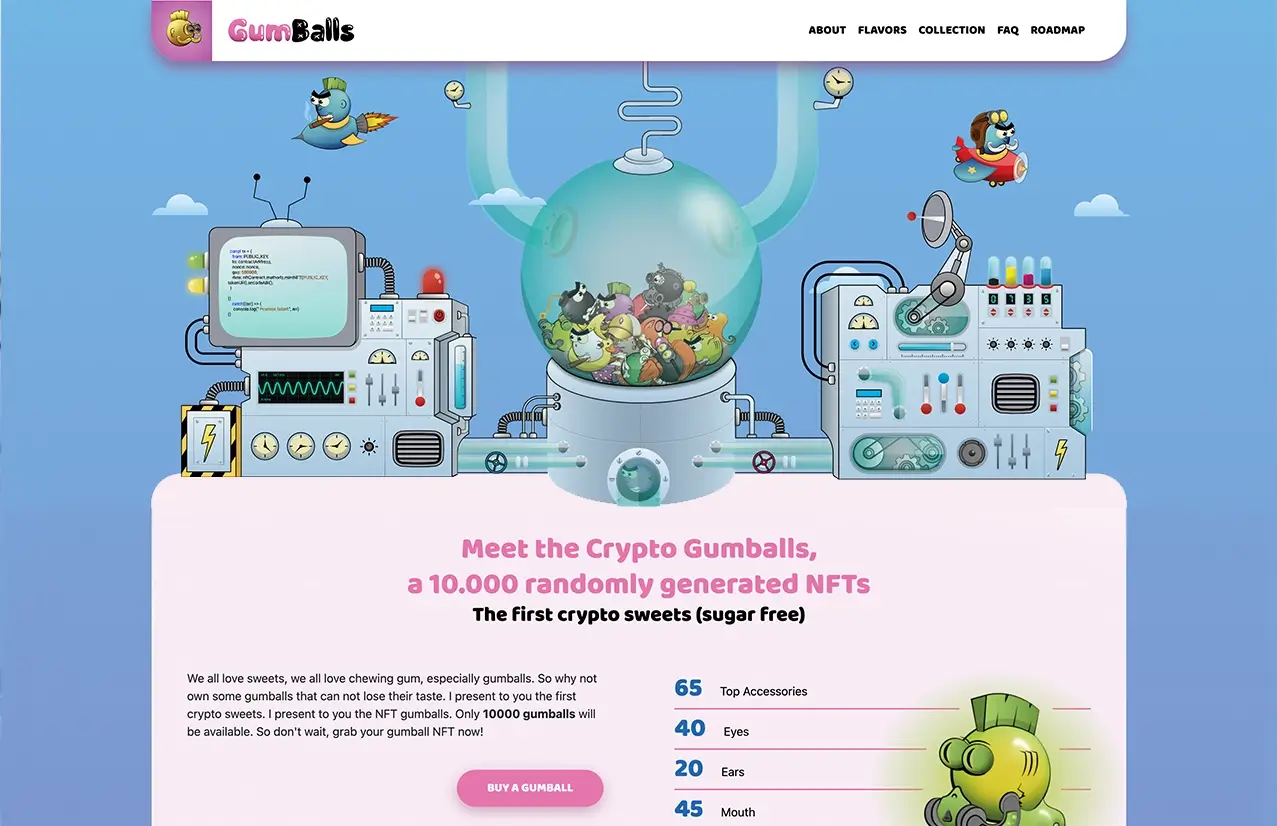 web design for nft gumball collection